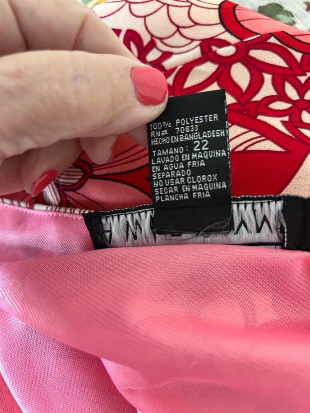 A Wild Thyme Pink & Red Floral Asymmetrical Maxi Dress Size 22 - Picture 8 of 8